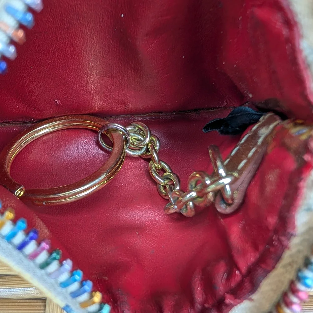 Dooney & Bourke Multicolor Graffiti Doodle Card Holder Coin Wallet Key Chain - Picture 10 of 15